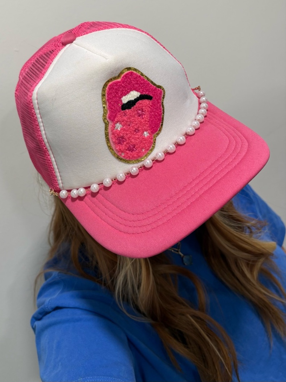 Trucker Hat with patch and chain